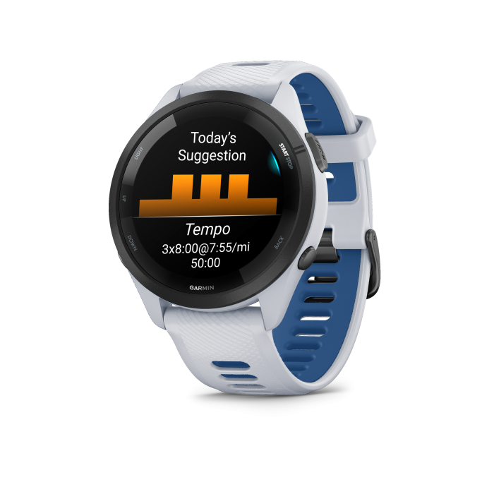 Forerunner® 265 Whitestone with Tidal Blue - Image 6