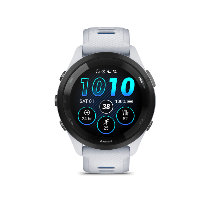 Forerunner® 265 Whitestone with Tidal Blue - Image 2