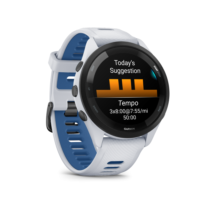 Forerunner® 265 Whitestone with Tidal Blue - Image 8