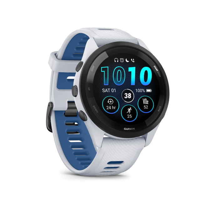 Forerunner® 265 Whitestone with Tidal Blue - Image 9