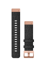 QuickFit® 20 Bands Heathered Black Nylon with Rose Gold