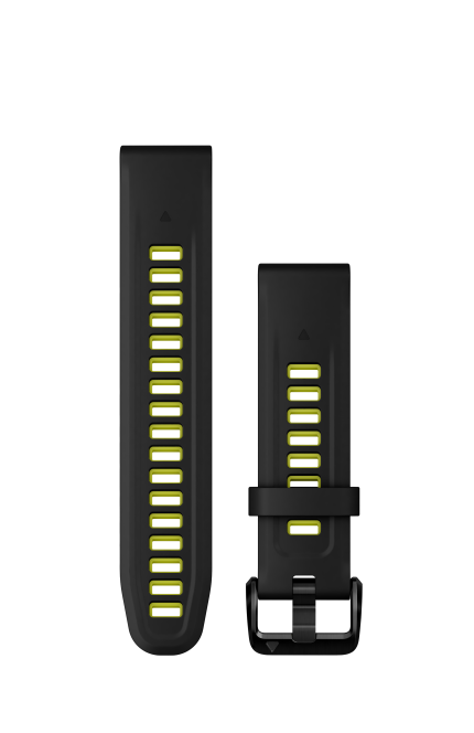 QuickFit® 20 Silicone Band Black with Electric Lime