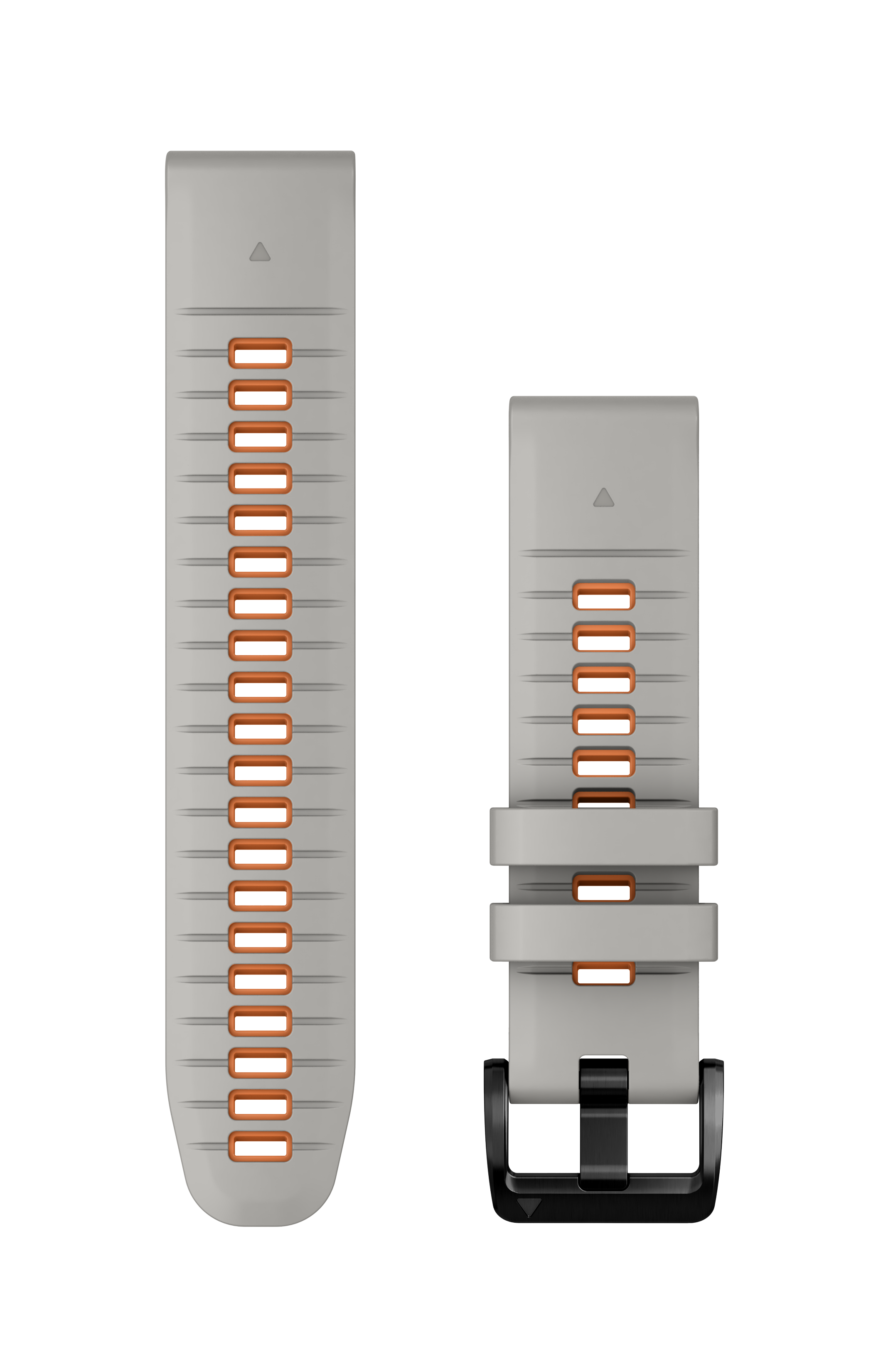 QuickFit 22 Silicone Band Fog Gray with Ember Orange