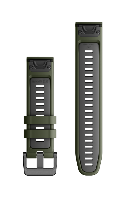 QuickFit 22 Silicone Band Moss with Graphite