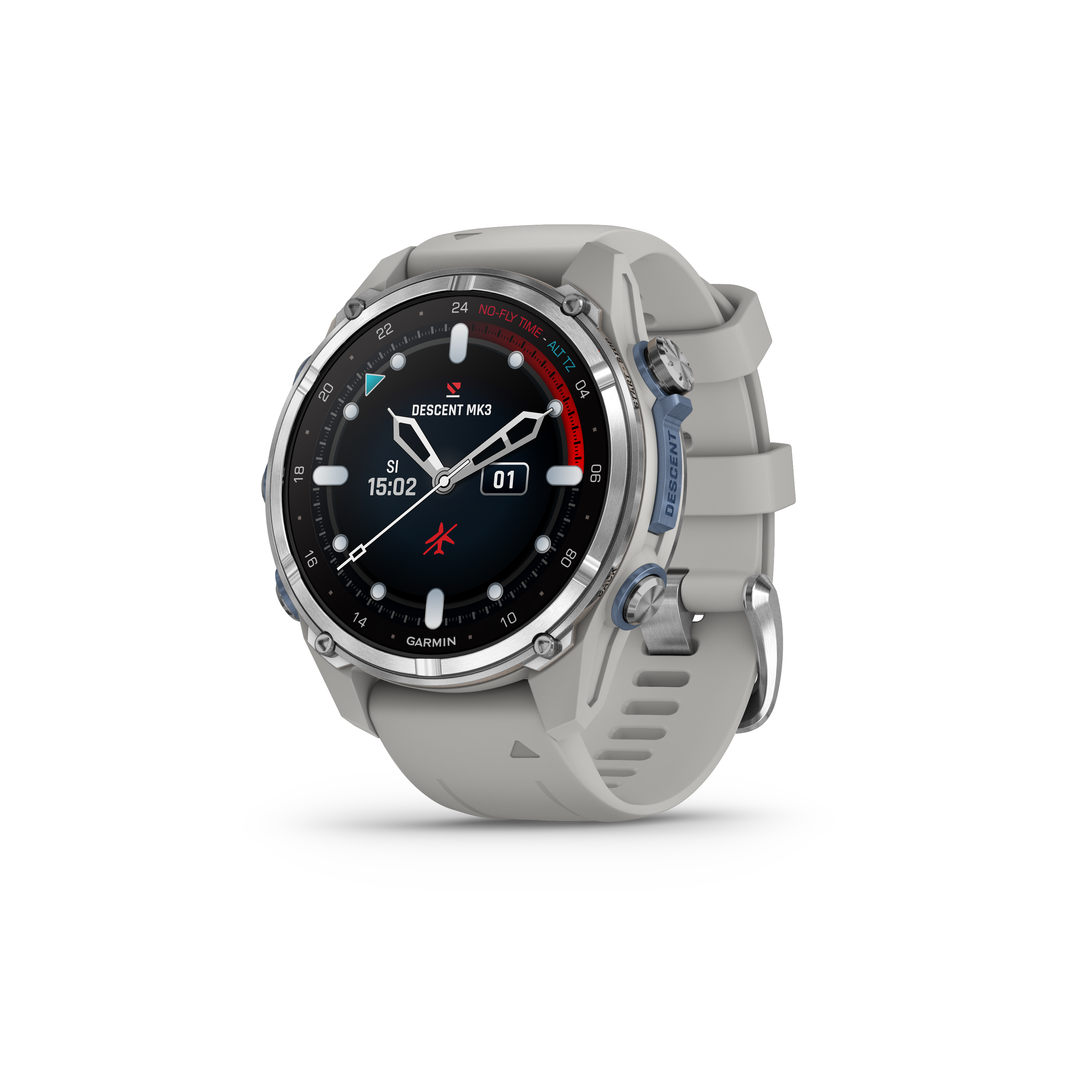 Descent™ Mk3 43 mm Stainless Steel with Fog Grey