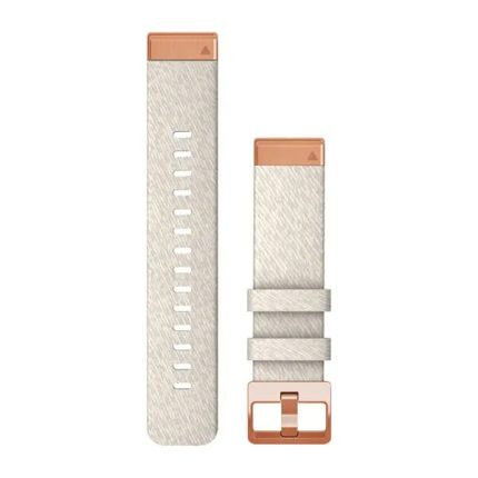 QuickFit 20 Heathered Nylon Band Cream with Rose Gold