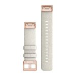 QuickFit 20 Heathered Nylon Band Cream with Rose Gold
