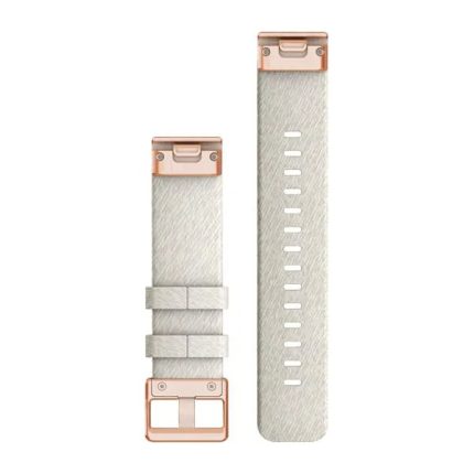 QuickFit 20 Heathered Nylon Band Cream with Rose Gold