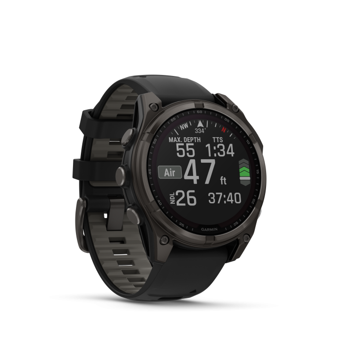 fēnix® 8 47mm Solar Sapphire Titanium Carbon Gray with Black and Pebble Gray - Image 5