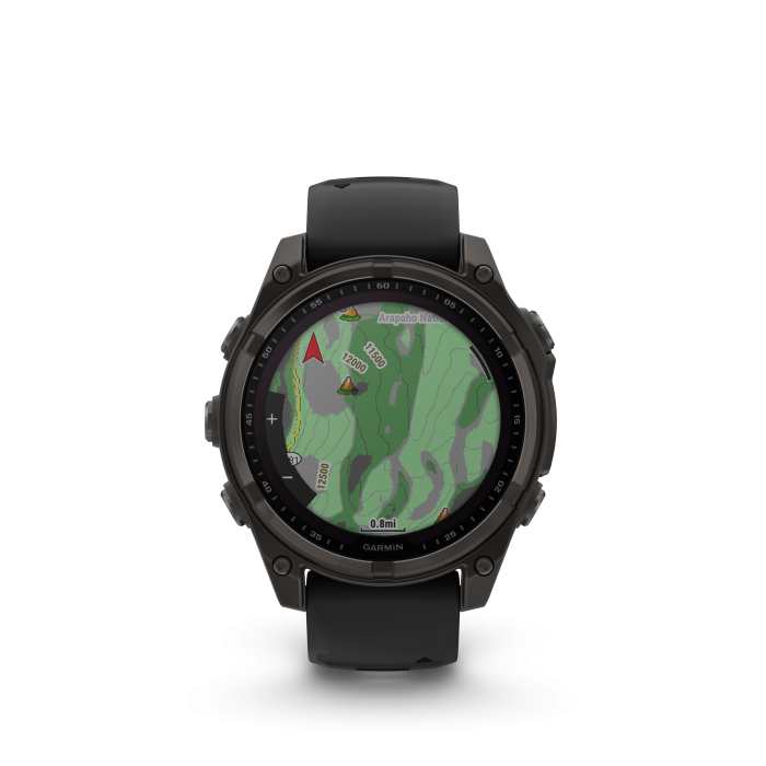 fēnix® 8 47mm Solar Sapphire Titanium Carbon Gray with Black and Pebble Gray - Image 10