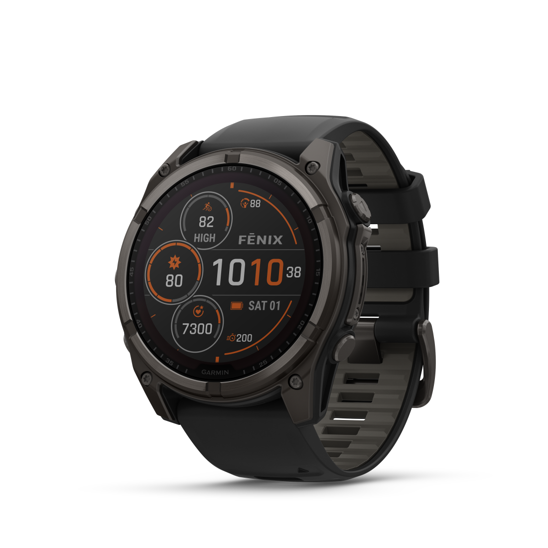 fēnix 8 51mm Solar Sapphire Titanium Carbon Gray with Black and Pebble Gray