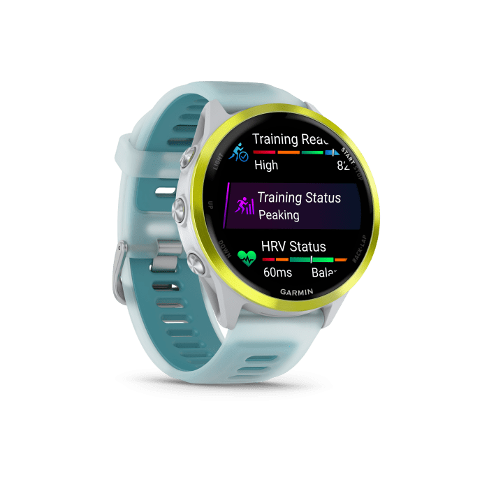 Forerunner® 570 47mm Amp Yellow Aluminum with Translucent Whitestone and Turquoise - Image 5