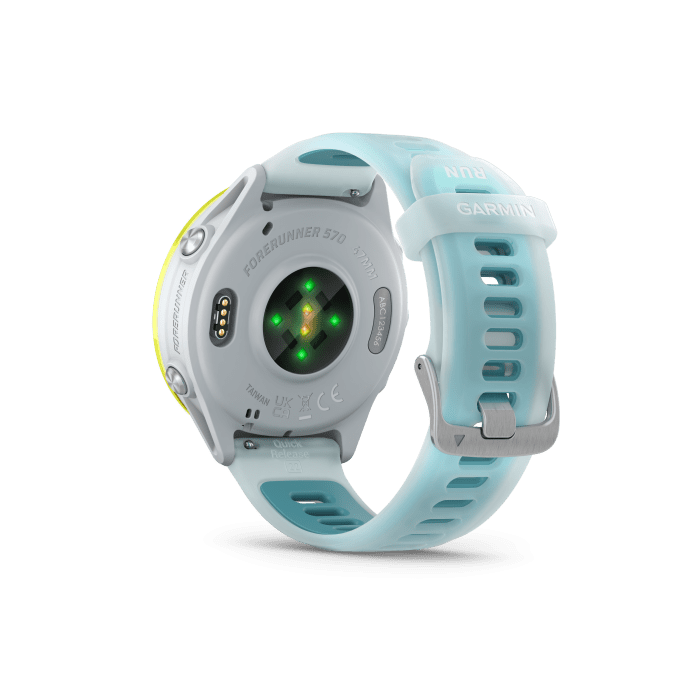 Forerunner® 570 47mm Amp Yellow Aluminum with Translucent Whitestone and Turquoise - Image 7