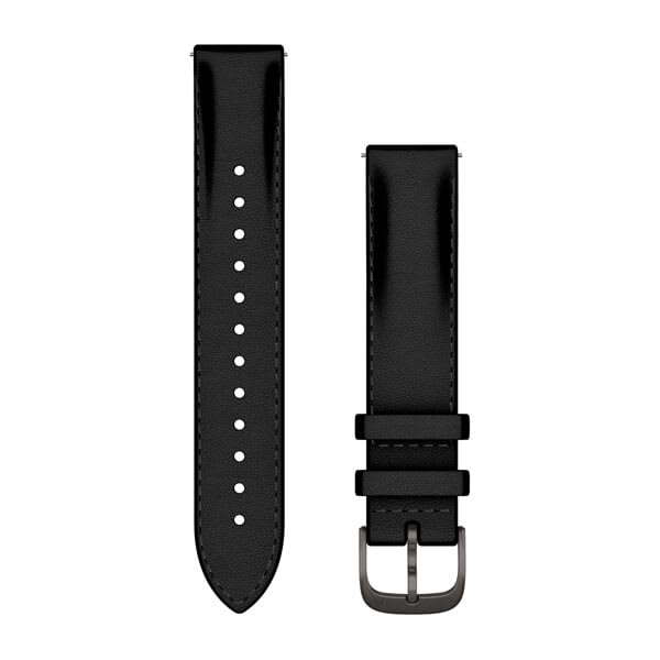 Quick Release 18 Bands Black Leather with Brushed Slate