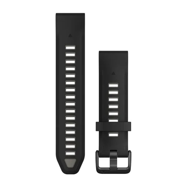 QuickFit 20 Silicone Band Black with Pebble Gray