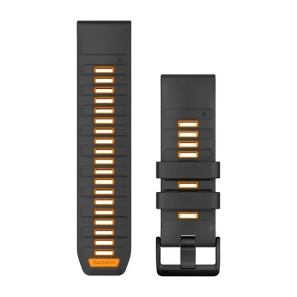 QuickFit 26 Silicone Band Graphite with Spark Orange