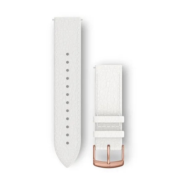 Quick Release 20 Bands White Italian Leather with Rose Gold