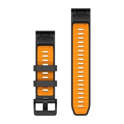 QuickFit 22 Silicone Band Graphite with Spark Orange
