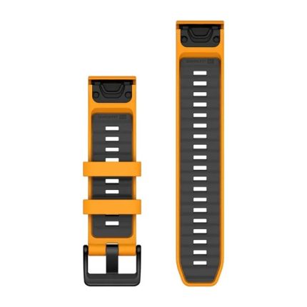 QuickFit 22 Silicone Band Spark Orange with Graphite