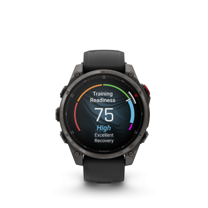 fēnix 8 Pro 47mm AMOLED Sapphire Titanium Carbon Gray DLC with Black and Pebble Gray