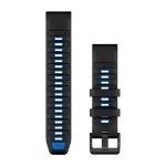 QuickFit 22 Silicone Bands Black and Pilot Blue with Black