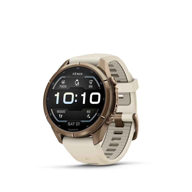 fēnix®  9 Pro 43mm AMOLED Sapphire Autumn Gold Titanium with Cream and French Gray
