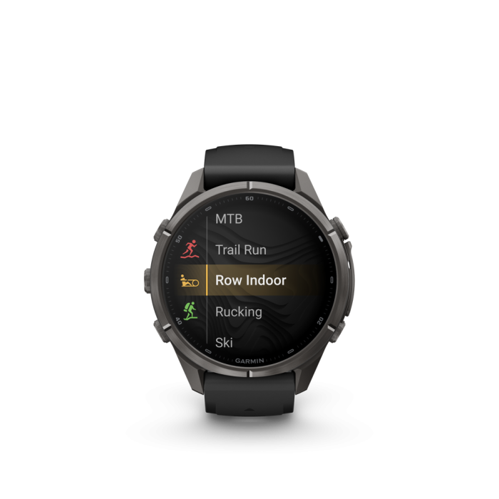 fēnix®  9 Pro inReach 43mm AMOLED Sapphire Carbon Gray DLC Titanium with Black and Pebble Gray - Image 4