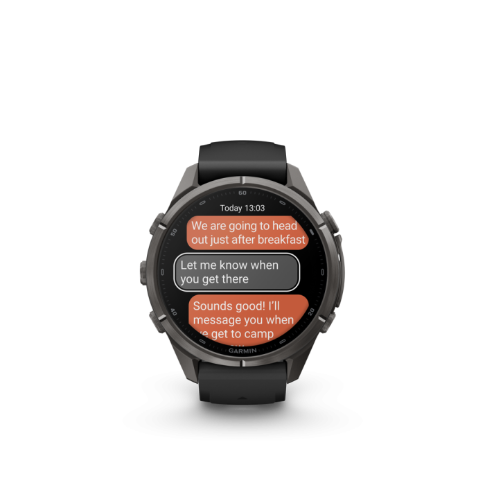 fēnix®  9 Pro inReach 43mm AMOLED Sapphire Carbon Gray DLC Titanium with Black and Pebble Gray - Image 3