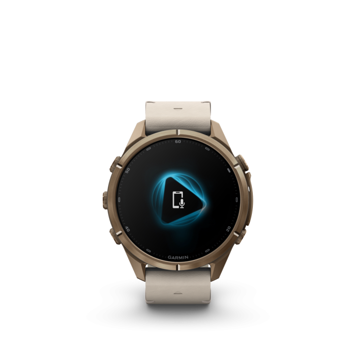 fēnix®  9 Pro inReach 43mm AMOLED Sapphire Autumn Gold Titanium with Bone Leather - Image 7