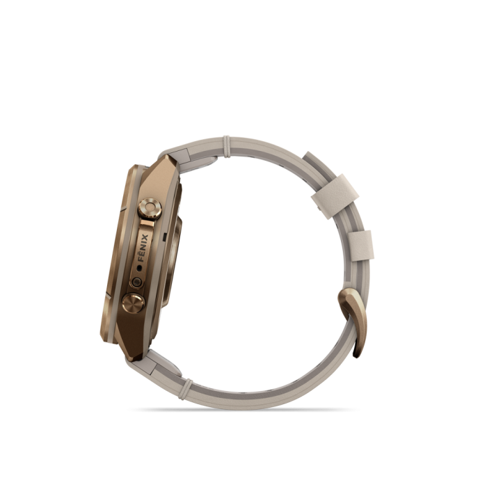 fēnix®  9 Pro inReach 43mm AMOLED Sapphire Autumn Gold Titanium with Bone Leather - Image 8