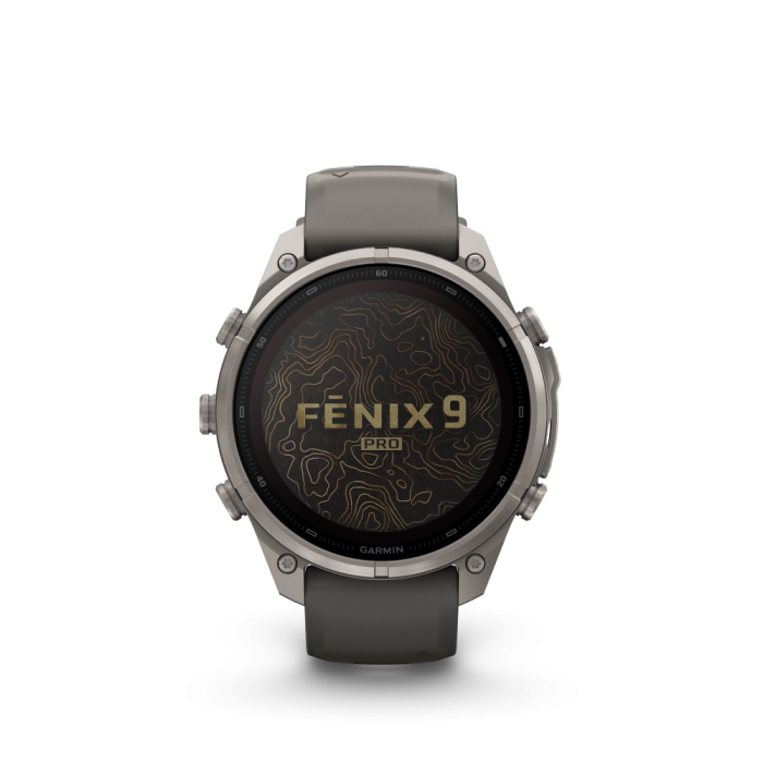 fēnix® 9 Pro inReach 47mm Solar Sapphire Titanium with Pebble Gray and Silver Gray
