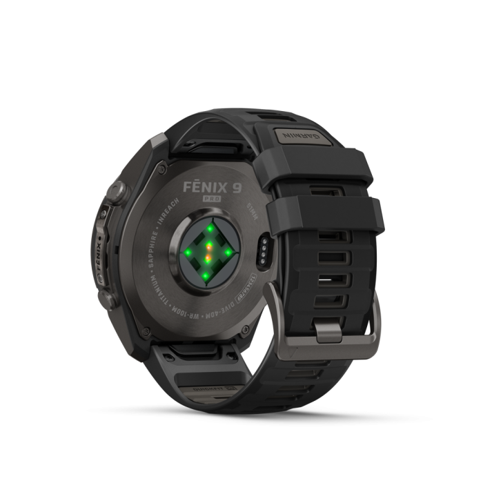 fēnix®  9 Pro inReach 51mm AMOLED Sapphire Carbon Gray DLC Titanium with Black and Pebble Gray - Image 8