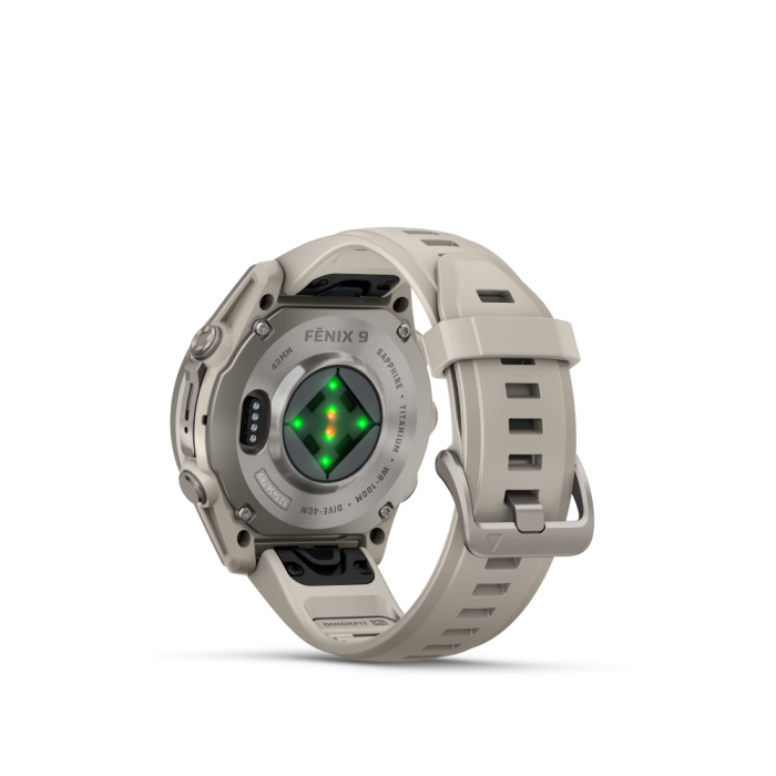 fēnix® 9 43mm AMOLED Sapphire Titanium with Fog Gray