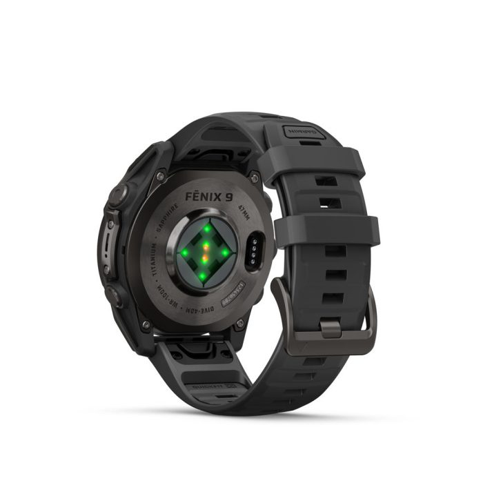 fēnix®  9 47mm AMOLED Sapphire Carbon Gray DLC Titanium with Black - Image 9