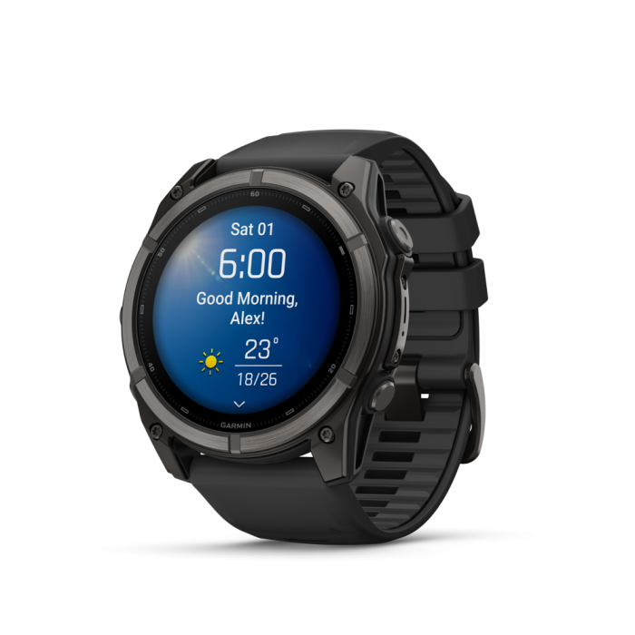 fēnix®  9 51mm AMOLED Sapphire Carbon Gray DLC Titanium with Black - Image 4