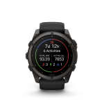 fēnix®  9 51mm AMOLED Sapphire Carbon Gray DLC Titanium with Black - Image 2