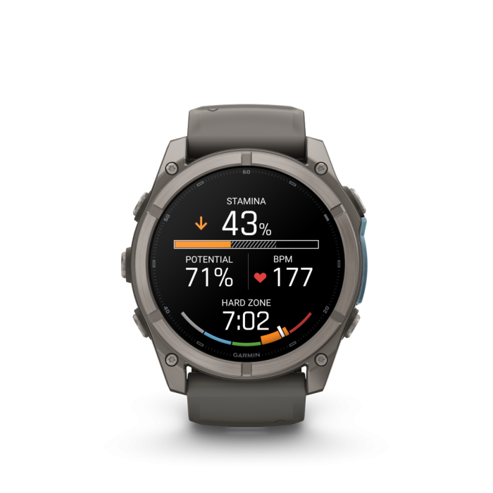 fēnix® 9 51mm AMOLED Sapphire Titanium with Pebble Gray