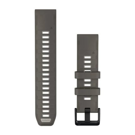 QuickFit® 22 Silicone Bands Pebble Gray and Silver Gray with Black