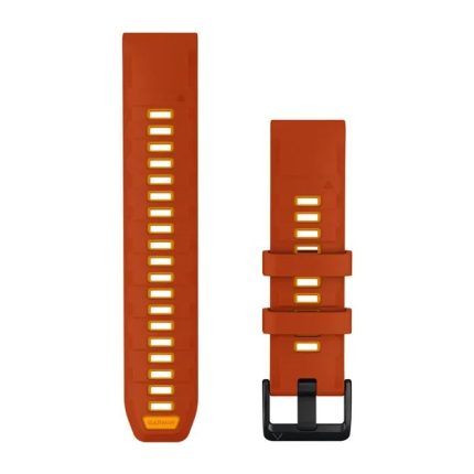 QuickFit® 22 Silicone Bands Autumn Orange and Spark Orange with Black