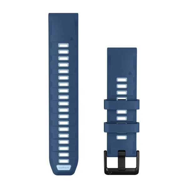 QuickFit® 22 Silicone Bands Tidal Blue and Ice Blue with Black