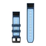 QuickFit 22 Silicone Bands Tidal Blue and Ice Blue with Black